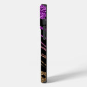 Tierdruck auf Lila und Gold-Glitzer Case-Mate iPhone Hülle (Rückseite / Links)