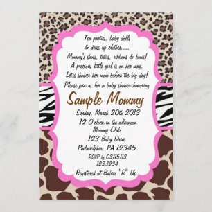 Tierdruck-Babyparty-Einladung Einladung