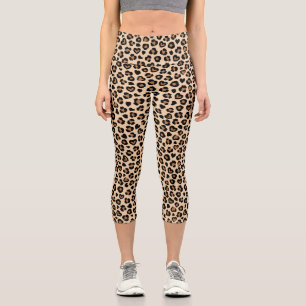 Tierdruck, Braunleopard, Geparden, Herz Capri Leggings