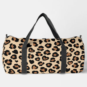 Tierdruck, Braunleopard, Geparden, Herz Duffle Bag