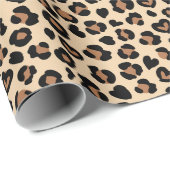 Tierdruck, Braunleopard, Geparden, Herz Geschenkpapier (Rolleneckpunkt)