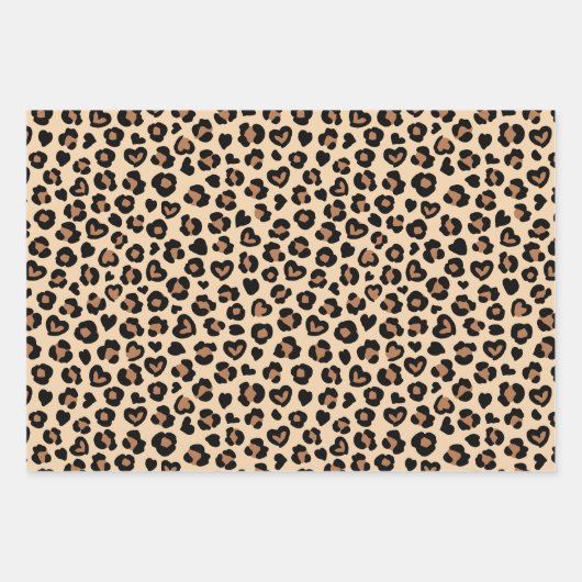 Tierdruck, Braunleopard, Geparden, Herz Geschenkpapier Set (Vorderseite 2)