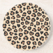 Tierdruck, Braunleopard, Geparden, Herz Getränkeuntersetzer (Vorne)