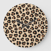Tierdruck, Braunleopard, Geparden, Herz Große Wanduhr (Vorderseite)