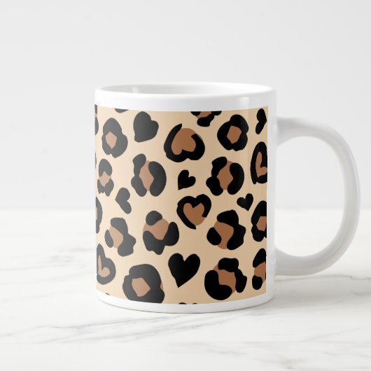 Tierdruck, Braunleopard, Geparden, Herz Jumbo-Tasse (Rechts)