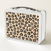 Tierdruck, Braunleopard, Geparden, Herz Metall Brotdose (Rückseite)