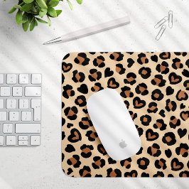 Tierdruck, Braunleopard, Geparden, Herz Mousepad