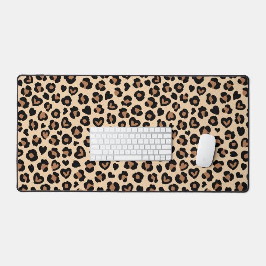 Tierdruck, Braunleopard, Geparden, Herz Schreibtischunterlage (Tastatur & Maus)