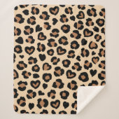 Tierdruck, Braunleopard, Geparden, Herz Sherpadecke (Vorderseite)