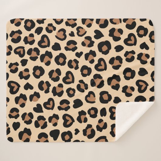 Tierdruck, Braunleopard, Geparden, Herz Sherpadecke (Vorderseite (Horizontal))