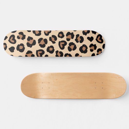 Tierdruck, Braunleopard, Geparden, Herz Skateboard (Horizontal)