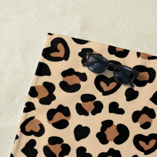 Tierdruck, Braunleopard, Geparden, Herz Strandtuch