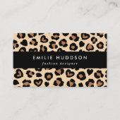 Tierdruck, Braunleopard, Geparden, Herz Visitenkarte (Vorderseite)