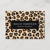 Tierdruck, Braunleopard, Geparden, Herz Visitenkarte (Vorderseite)