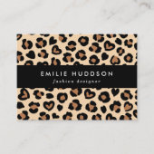 Tierdruck, Braunleopard, Geparden, Herz Visitenkarte (Vorderseite)