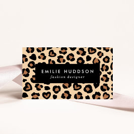 Tierdruck, Braunleopard, Geparden, Herz Visitenkarte