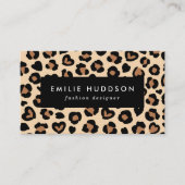 Tierdruck, Braunleopard, Geparden, Herz Visitenkarte (Vorderseite)