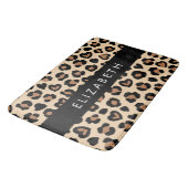 Tierdruck, Braunleopard, Herz, Ihr Name Badematte (Schrägansicht)