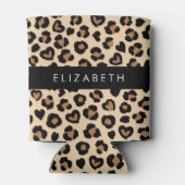 Tierdruck, Braunleopard, Herz, Ihr Name Dosenkühler (Rückseite)