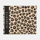 Tierdruck, Braunleopard, Herz, Ihr Name Fleecedecke (Vorderseite (Horizontal))