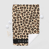 Tierdruck, Braunleopard, Herz, Ihr Name Golfhandtuch (Insitu)