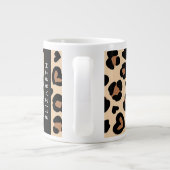 Tierdruck, Braunleopard, Herz, Ihr Name Jumbo-Tasse (Rückseite)