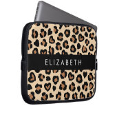 Tierdruck, Braunleopard, Herz, Ihr Name Laptopschutzhülle (Vorne Rechts)
