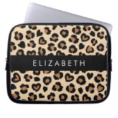 Tierdruck, Braunleopard, Herz, Ihr Name Laptopschutzhülle (Vorderseite)
