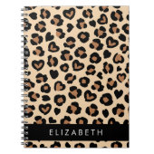 Tierdruck, Braunleopard, Herz, Ihr Name Notizblock (Vorderseite)