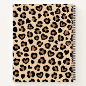 Tierdruck, Braunleopard, Herz, Ihr Name Notizblock (Rückseite)