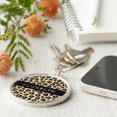 Tierdruck, Braunleopard, Herz, Ihr Name Schlüsselanhänger (Seite)