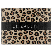 Tierdruck, Braunleopard, Herz, Ihr Name Schneidebrett (Vorderseite)