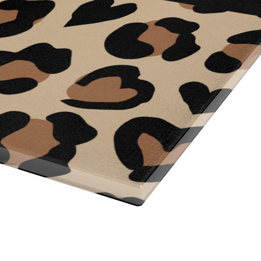 Tierdruck, Braunleopard, Herz, Ihr Name Schneidebrett (Ecke)