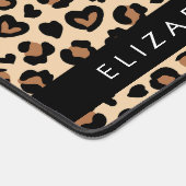 Tierdruck, Braunleopard, Herz, Ihr Name Schreibtischunterlage (Ecke)