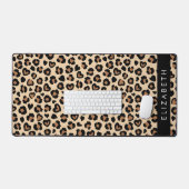 Tierdruck, Braunleopard, Herz, Ihr Name Schreibtischunterlage (Tastatur & Maus)