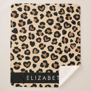 Tierdruck, Braunleopard, Herz, Ihr Name Sherpadecke