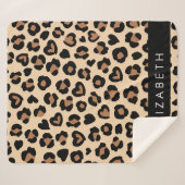 Tierdruck, Braunleopard, Herz, Ihr Name Sherpadecke (Vorderseite (Horizontal))
