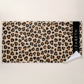 Tierdruck, Braunleopard, Herz, Ihr Name Strandtuch (Vorderseite)