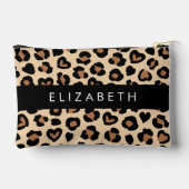 Tierdruck, Braunleopard, Herz, Ihr Name Zubehörtasche (Rückseite)