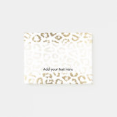 Tierdruck des Girly weißen Imitatgoldleoparden Post-it Klebezettel (Vorderseite)
