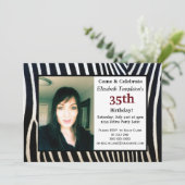 Tierdruck-erwachsene Geburtstags-Foto-Einladungen Einladung (Stehend Vorderseite)