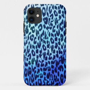 Tierdruck Fell Haut Leopard Blau iPhone 11 Hülle