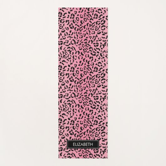 Tierdruck, Gepunktet Leopard Monogram Name Modern Yogamatte (Vorderseite)
