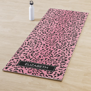 Tierdruck, Gepunktet Leopard Monogram Name Modern Yogamatte