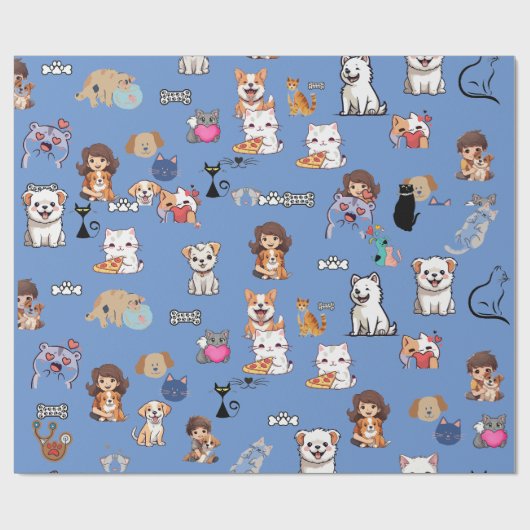 Tierdruck Geschenkpapier (Flach)