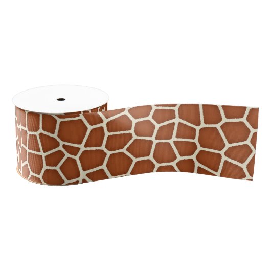 Tierdruck, Giraffe in Schatten von Kupfer Brown Ripsband (Spule)