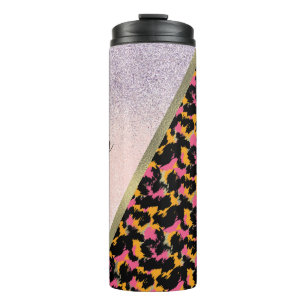 Tierdruck Glanz Monogramm Name Thermosbecher
