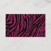 Tierdruck-Glitzerzebra-Muster und Monogramm Visitenkarte (Rückseite)