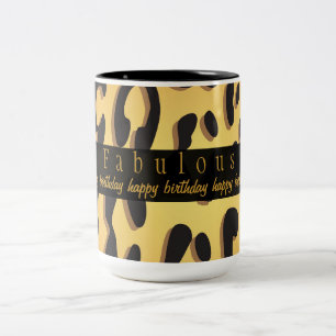 Tierdruck-glückliche 50. Geburtstags-Tasse Zweifarbige Tasse