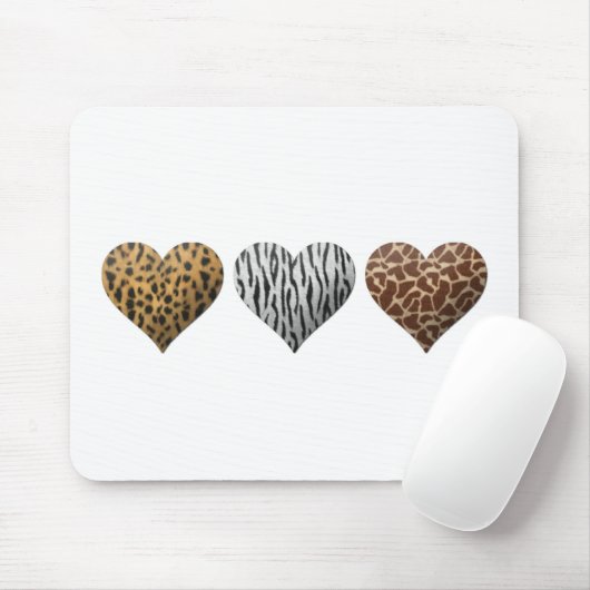 Tierdruck-Herzen Mousepad (Mit Mouse)